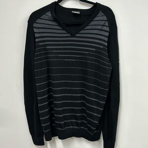Nike Golf 3D V-Neck merino wool black gray Sweater L